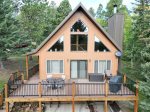 Knotty Pine Chalet with front deck.